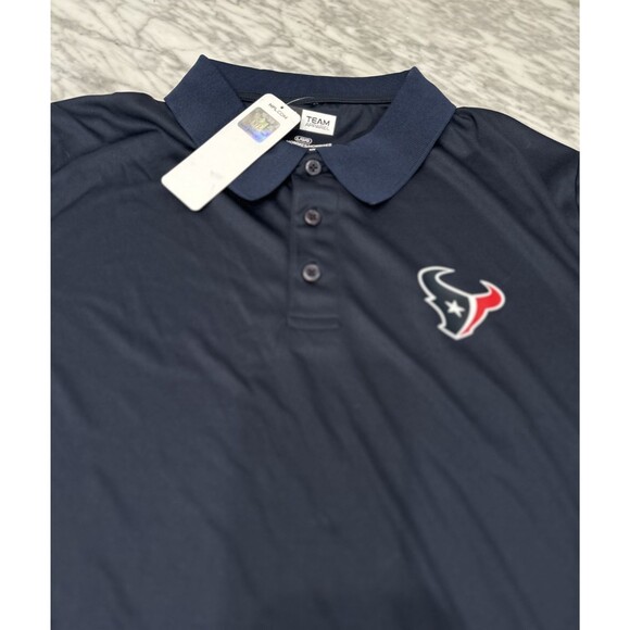 Houston Texans NFL Team Apparel Men's Polo Shirt Blue Logo Large NEW - Picture 4 of 5